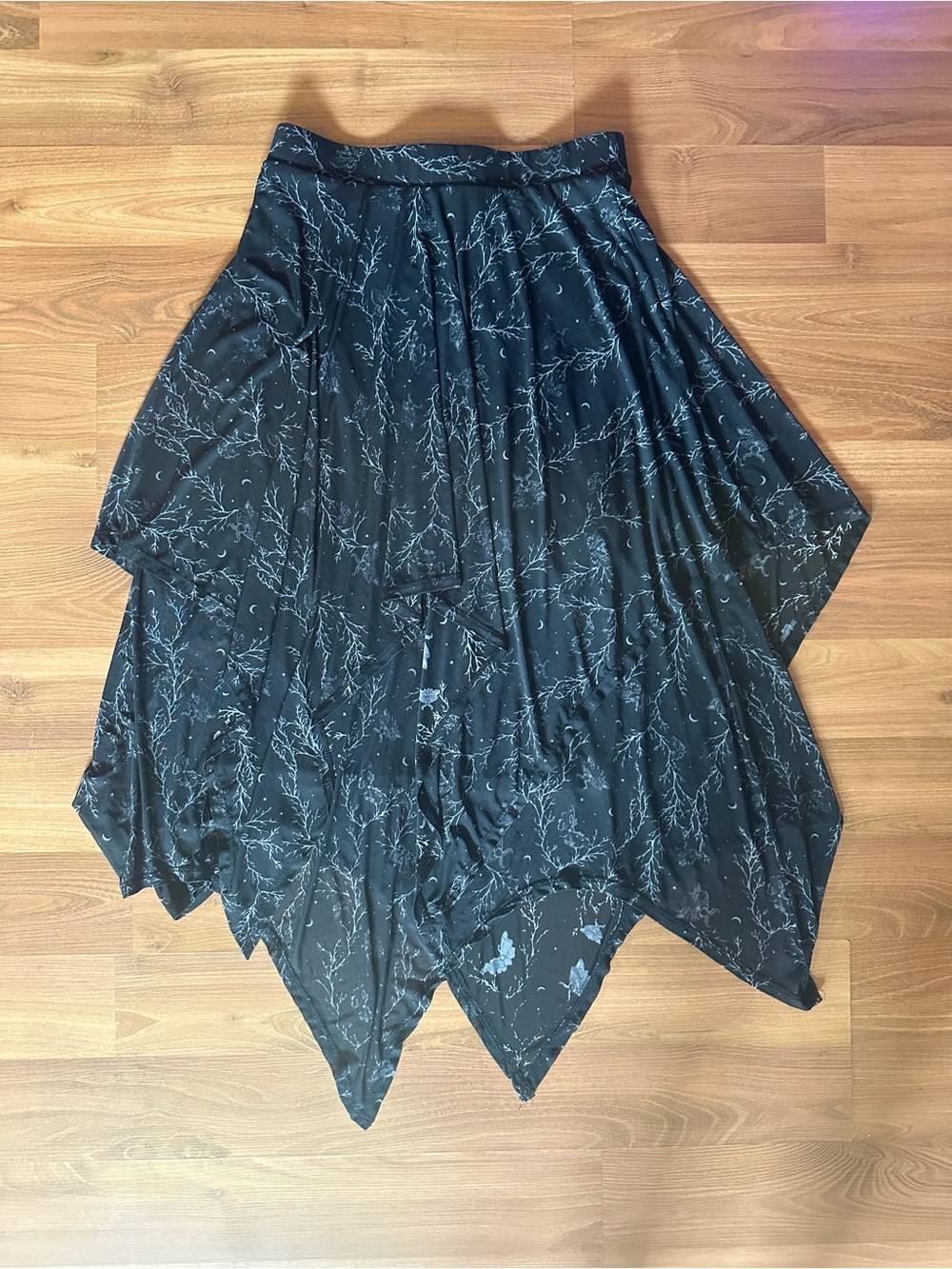 Hot Topic Cosmic Aura Moths & Branches Tiered Asymmetrical Hem Skirt